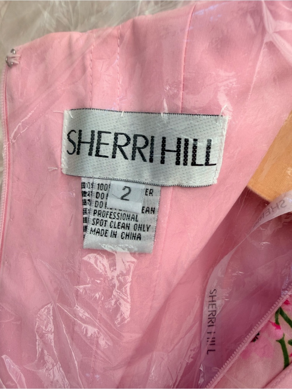 Sherri Hill Pink Floral Tiered Prom Dress - Picture 4 of 7